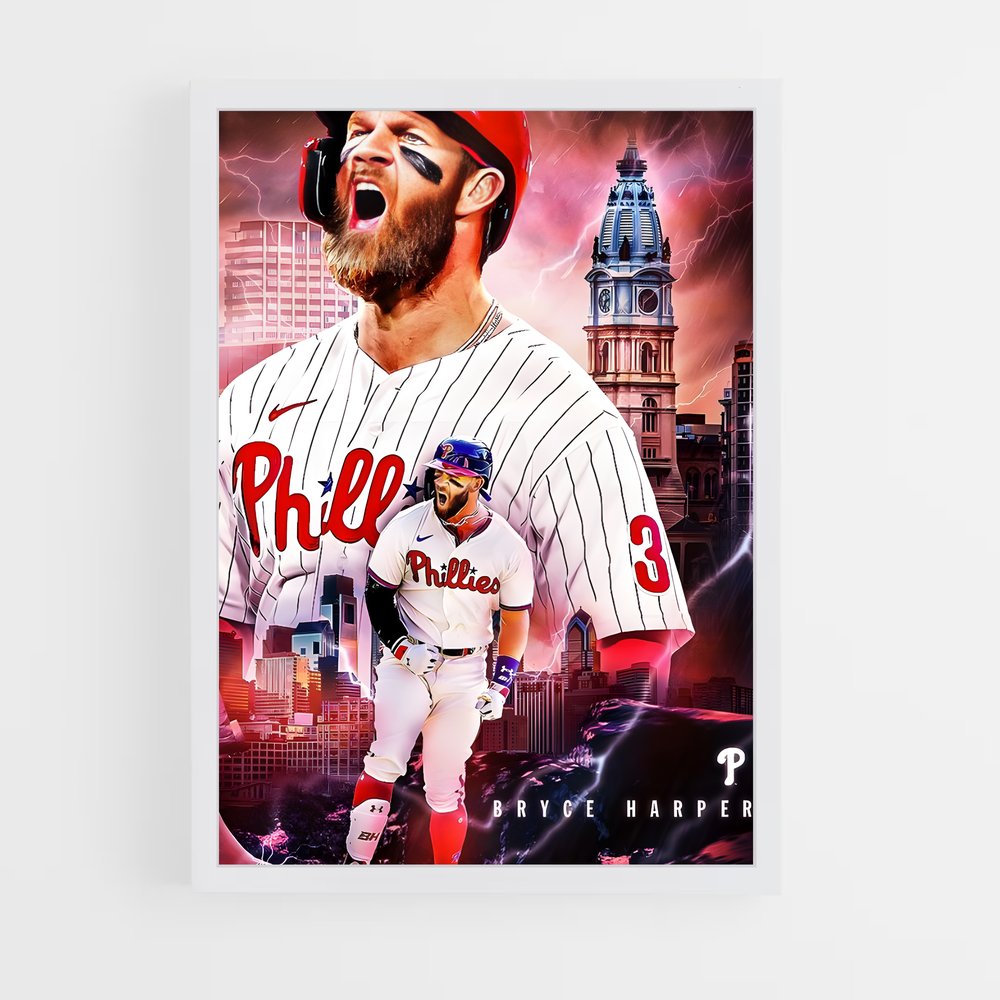 Poster Home Run Harper – affiche Baseball (vue 3)